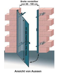 Bautüre Metall 66-100cm grau