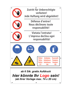 Baustellen Warn- und Verbotstafel 120 x 80cm