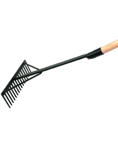 Asphalt-, Beton- oder Kiesrechen 16 Zinken mit Stiel