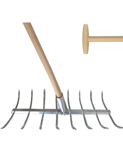 Schwarber-Rechen Alu mit Holzstiel und T-Griff