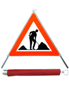 Triopan Faltsignal 90cm 3-Seiten 1.14 Baustelle