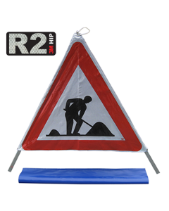 Triopan Faltsignal 90cm Reflex R2 / 3-Seiten 1.14 Baustelle