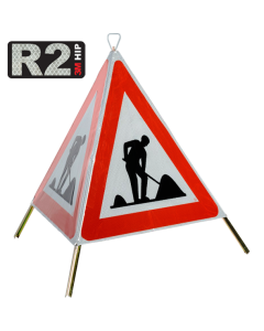 Triopan Faltsignal Construction 90cm R2 3-Seiten 1.14 Baustelle