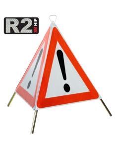Triopan Faltsignal Construction 90cm R2 / 3-Seiten 1.30 andere Gefahren